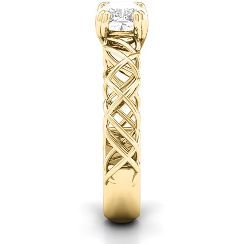 Tangled in Love Ring – 10K Yellow Gold with White Premium Zirconia