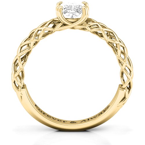 Tangled in Love Ring – 10K Yellow Gold with White Premium Zirconia