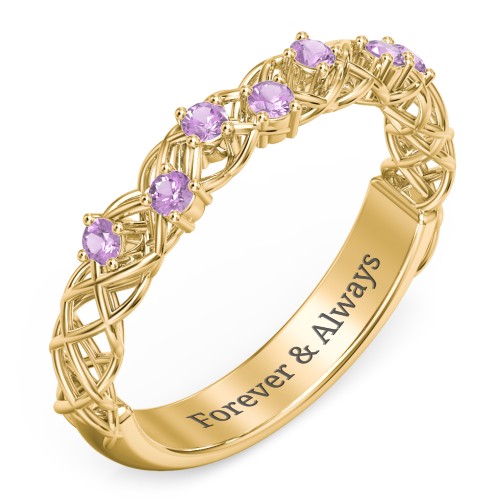 Stones Woven in Love Ring