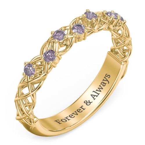 Stones Woven in Love Ring