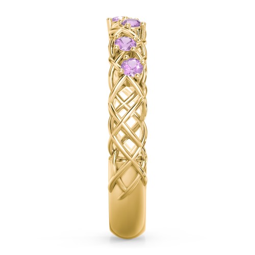 Stones Woven in Love Ring