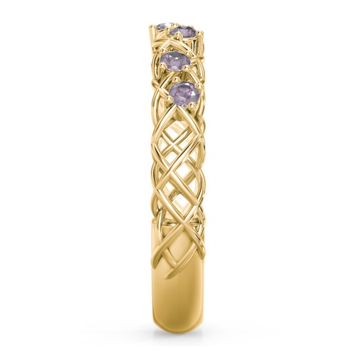 Stones Woven in Love Ring