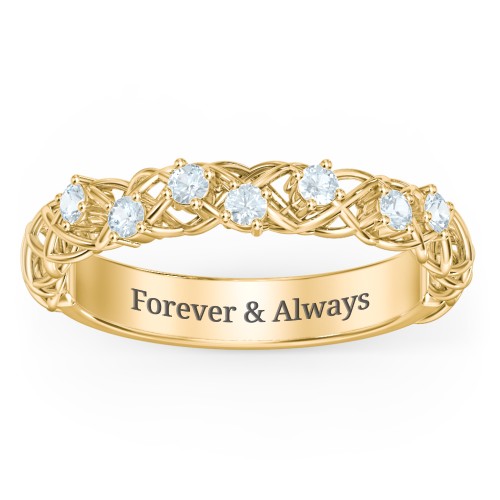 Stones Woven in Love Ring