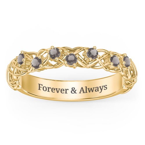Stones Woven in Love Ring