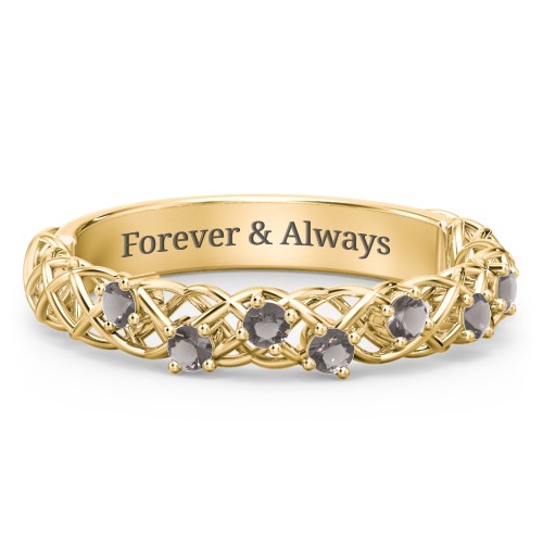 Stones Woven in Love Ring