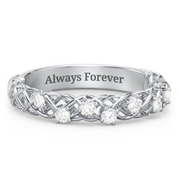 Stones Woven in Love Ring in 925 Sterling Silver with Diamond