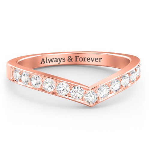 Vanessa Band Ring – 10K Rose Gold with Cubic Zirconia