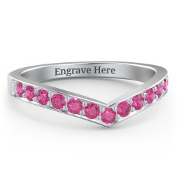 Vanessa Band Ring in 925 Sterling Silver with Ruby
