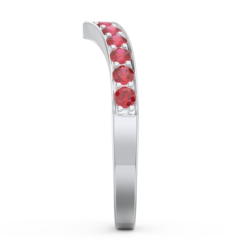 Vanessa Band Ring – Sterling Silver with Garnet