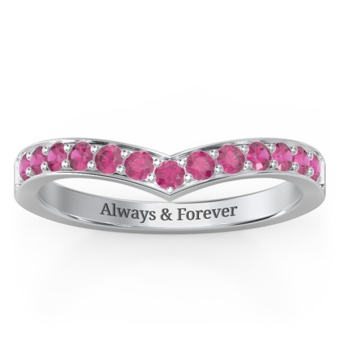 Vanessa Band Ring – Sterling Silver with Ruby