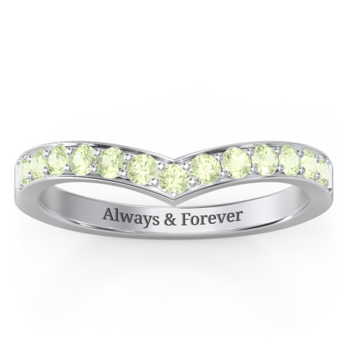 Vanessa Band Ring – Sterling Silver with Peridot