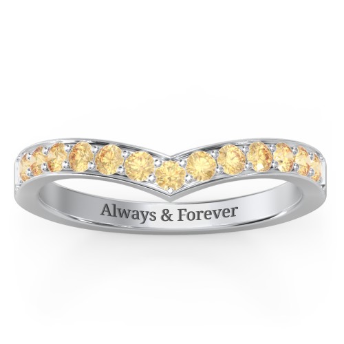 Vanessa Band Ring – Sterling Silver with Citrine