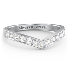 Vanessa Band Ring – 10K White Gold with Cubic Zirconia