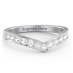 Vanessa Band Ring in 10K Solid White Gold with Cubic Zirconia