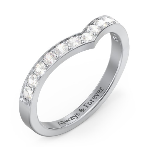 Vanessa Band Ring – 10K White Gold with Cubic Zirconia