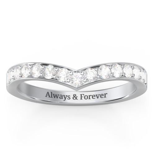 Vanessa Band Ring – 10K White Gold with Cubic Zirconia