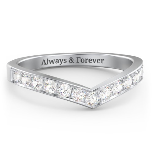 Vanessa Band Ring – 10K White Gold with Cubic Zirconia