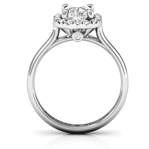 Cushion Halo Ring – Sterling Silver with White Premium Zirconia