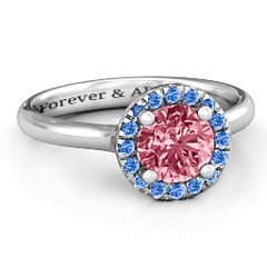 Cherish Her Ring – 10K White Gold with Red Premium Zirconia and Fancy Blue Premium Zirconia