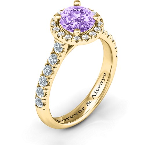 Milana Ring – 10K Yellow Gold with Amethyst Premium Zirconia, Cubic Zirconia, and White Premium Zirconia