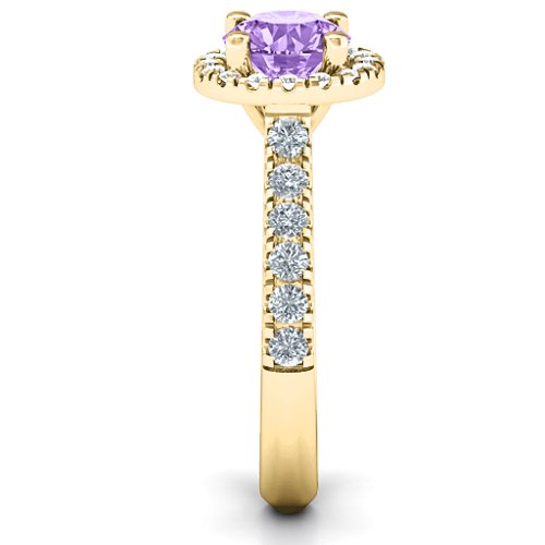 Milana Ring – 10K Yellow Gold with Amethyst Premium Zirconia, Cubic Zirconia, and White Premium Zirconia