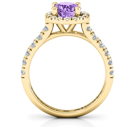 Milana Ring – 10K Yellow Gold with Amethyst Premium Zirconia, Cubic Zirconia, and White Premium Zirconia