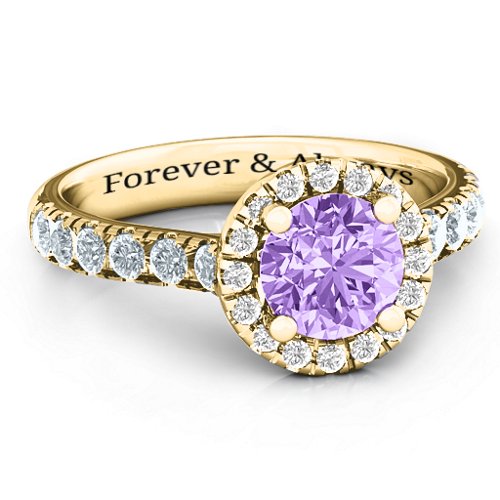 Milana Ring – 10K Yellow Gold with Amethyst Premium Zirconia, Cubic Zirconia, and White Premium Zirconia
