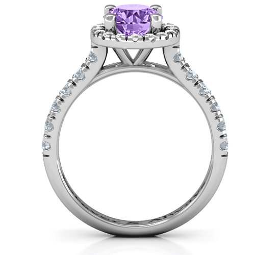 Milana Ring – Sterling Silver with Amethyst Premium Zirconia, Cubic Zirconia, and White Premium Zirconia