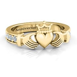 Classic Claddagh Ring with Accents