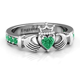Classic Claddagh Heart Cut Ring with Accents