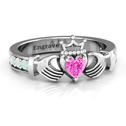 Classic Claddagh Heart Cut Ring with Accents