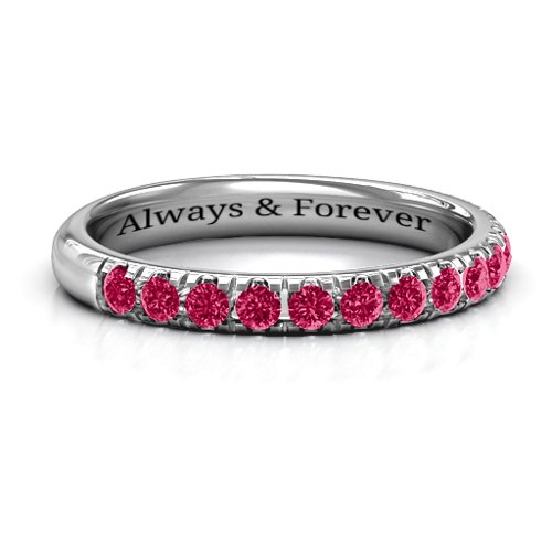 Love All Around Ring – Sterling Silver with Ruby