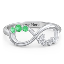 Birthstone Infinity Love Ring