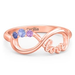 Birthstone Infinity Love Ring