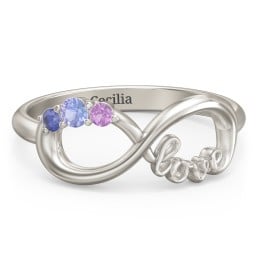 Birthstone Infinity Love Ring