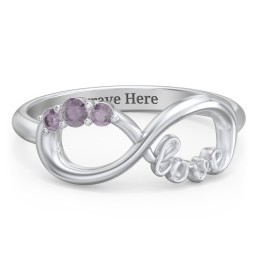Birthstone Infinity Love Ring in 925 Sterling Silver with Alexandrite