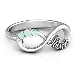 Mom's Infinite Love with Stones Ring