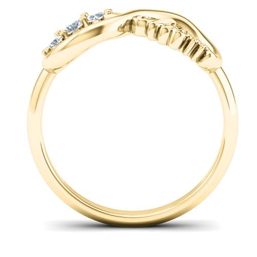 Mom's Infinite Love with Stones Ring – 10K Yellow Gold with Cubic Zirconia