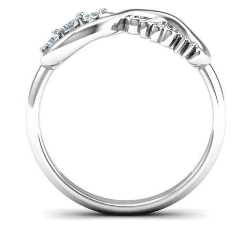 Mom's Infinite Love with Stones Ring – Sterling Silver with Cubic Zirconia