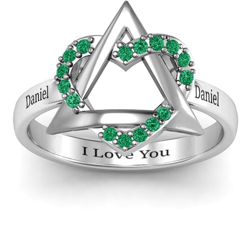 Adoption Ring – Sterling Silver with Green Premium Zirconia