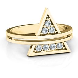 Triangle of Glam Geometric Ring