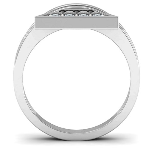 Triangle of Glam Geometric Ring – Sterling Silver with Cubic Zirconia