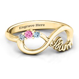 Mum's Infinite Love with Stones Ring