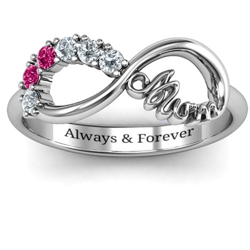 Mum's Infinite Love with Stones Ring