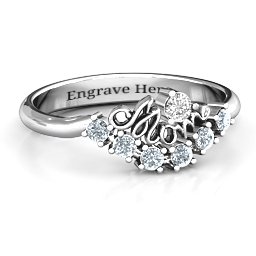 4 - 9 Stone Mom's Glimmering Love Ring