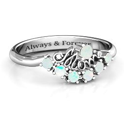4 - 9 Stone Mom's Glimmering Love Ring