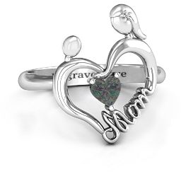 Unbreakable Bond Heart Ring in 925 Sterling Silver with Alexandrite