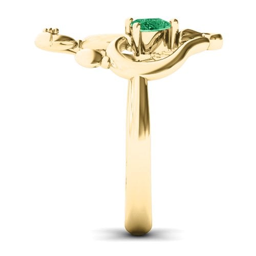 Unbreakable Bond Heart Ring – 10K Yellow Gold with Emerald