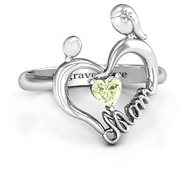 Unbreakable Bond Heart Ring in 925 Sterling Silver with Peridot