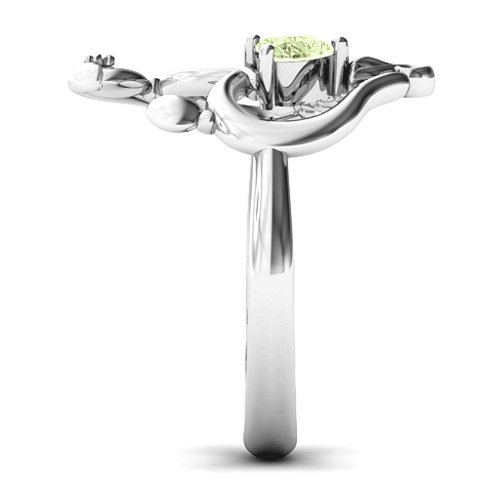 Unbreakable Bond Heart Ring – Sterling Silver with Peridot